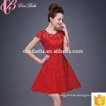 2017 mode de mode coréenne genou déguisement mille rouge rouge de la mariée robes pour la graisse